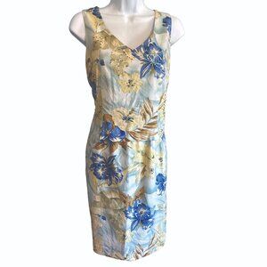 Positive Attitude, Yellow & purple, floral sheath dress